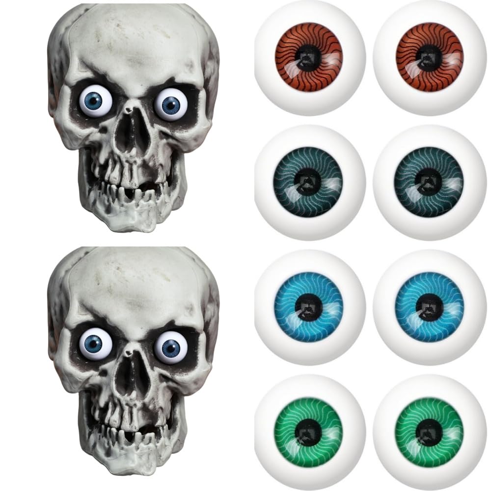 Halloween Eyeballs Scary Realistic Hollow Eyeball Halloween Horror Mask Skull Costume Props for Halloween Trick or Treat Party Craft Decoration 8PCS (26mm)