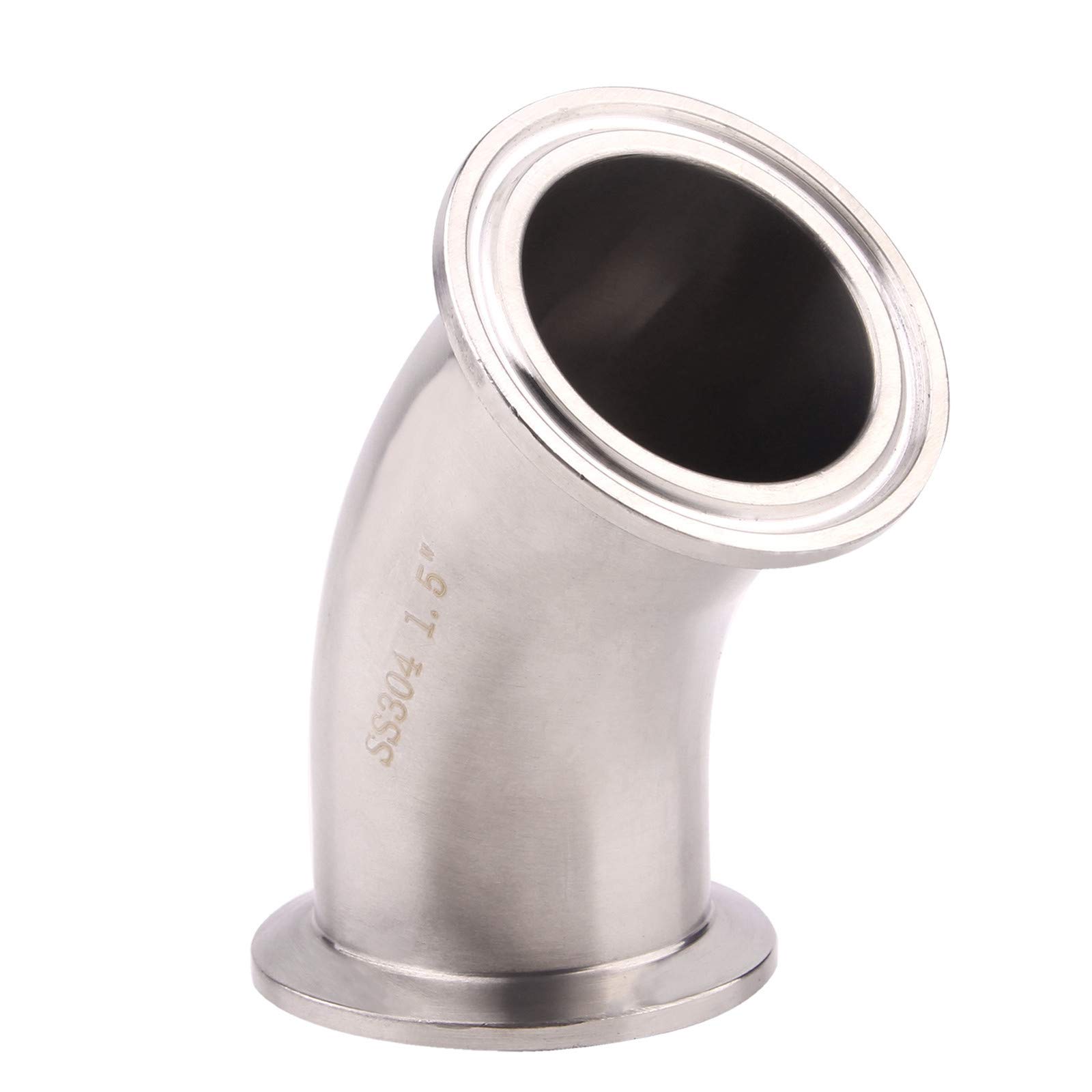 DERNORD45 Degree Elbow | 1.5" Tube OD Stainless Steel 304 Pipe Fitting Fits Tri Clamp 1.5 inch