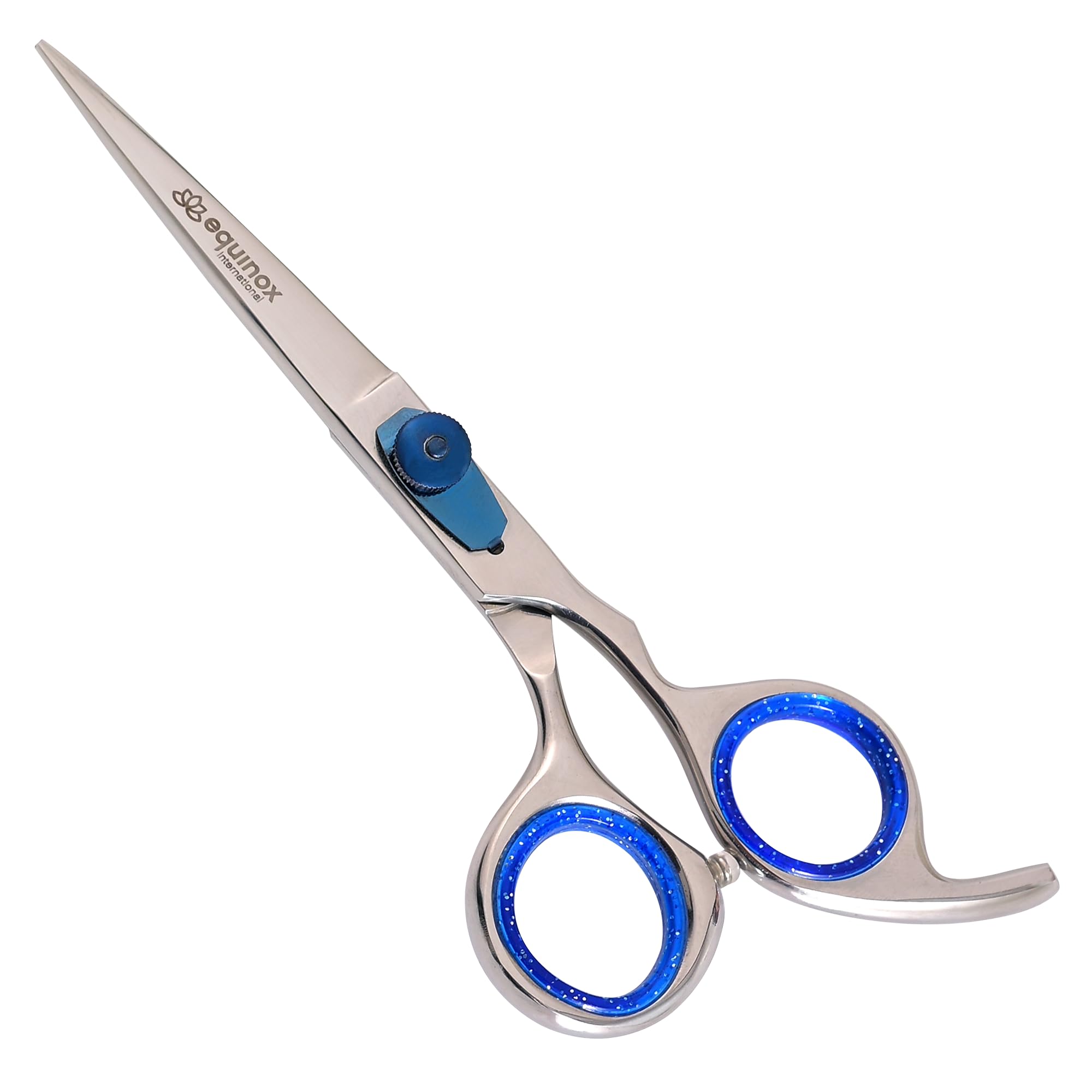 Equinox Professional Hair Scissors - Hair Cutting Scissors Professional - 6.5” Overall Length - Razor Edge Barber Scissors for Men and Women - Premium Shears For Salon (Blue Finger Rests)