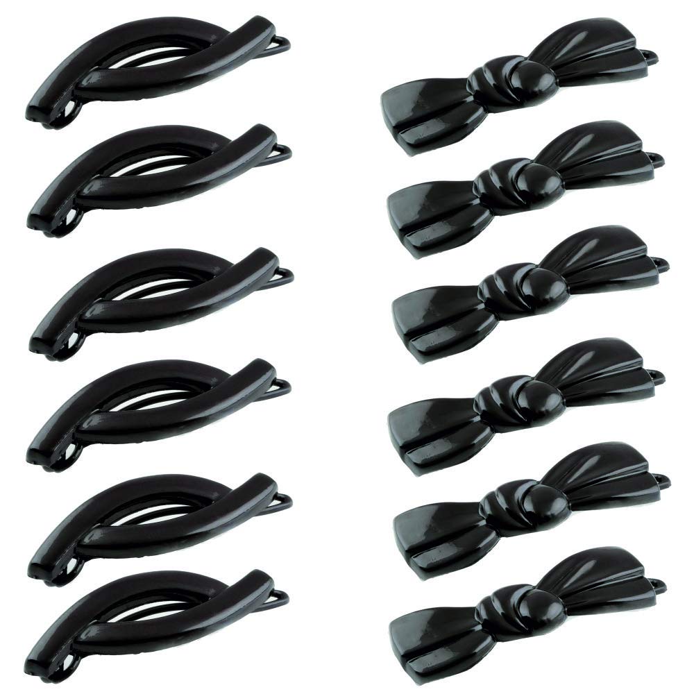 WESTENDMini Banana Barrette Clip For Girls Set of 12 Black 392394