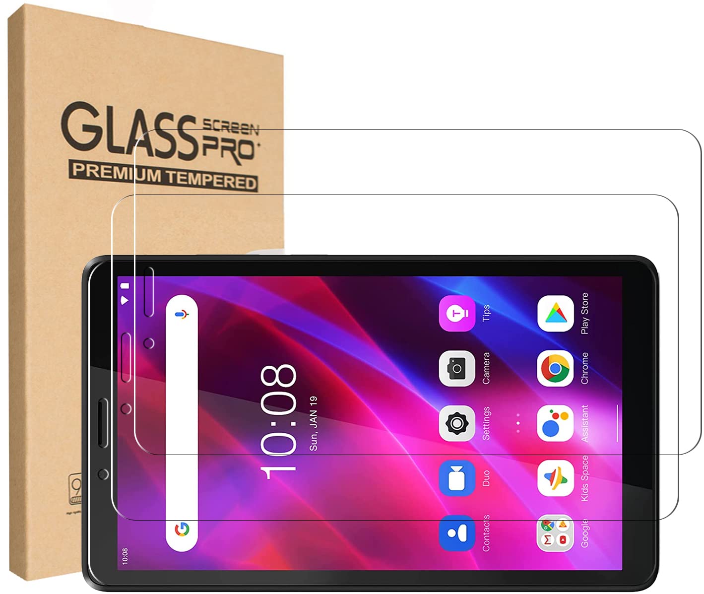 [2 Pack] T Tersely Screen Protector for Lenovo Tab M7 3rd / 2nd Gen 7" (2019/2021), Tempered Glass Protective Film Guard for Lenovo Tab M7 3rd / 2nd Gen 7"