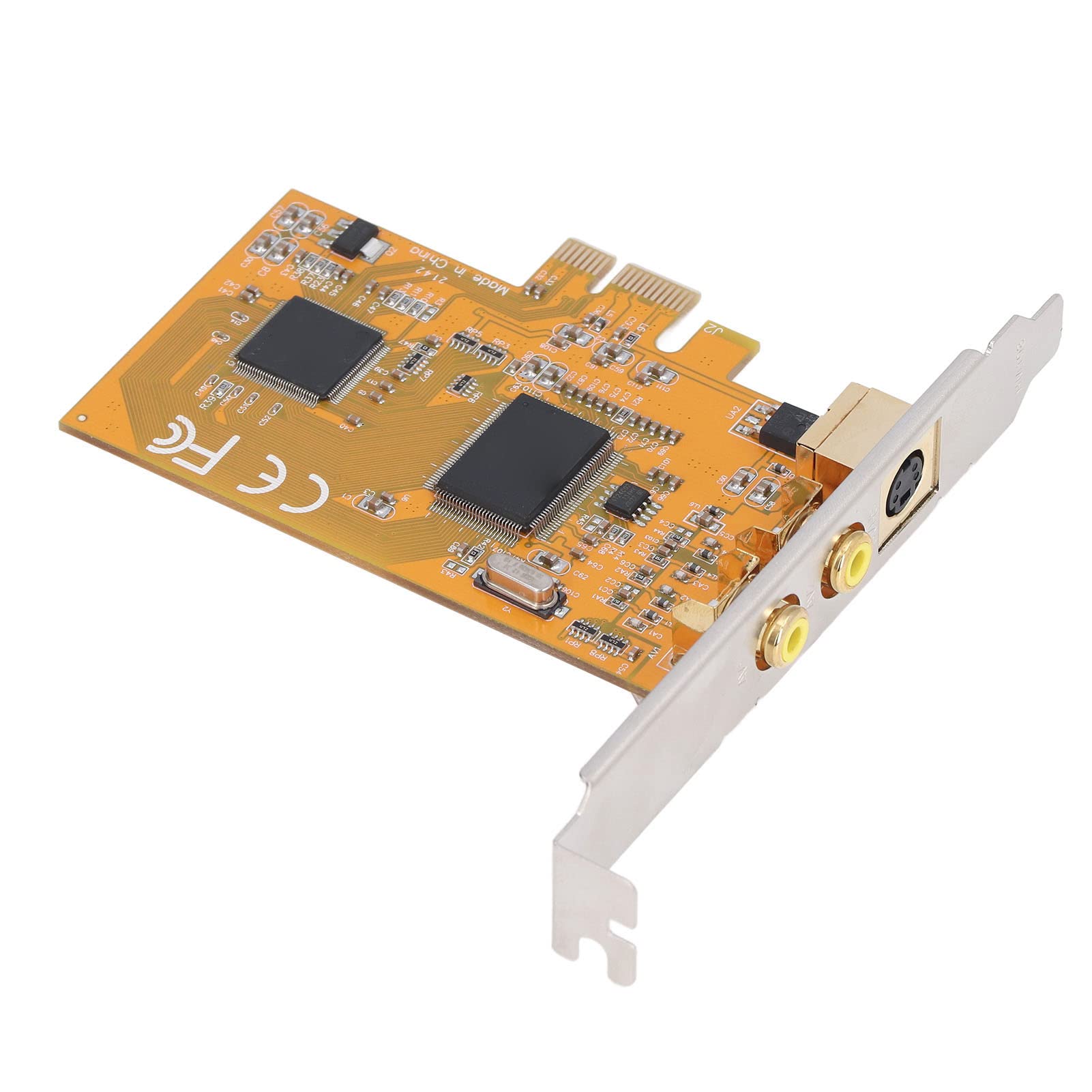 PCIe To AV Card, 24 Bit True Colour Easy To Install Plug and Play PCIe Express Expansion Card High Definition for Video Telephony