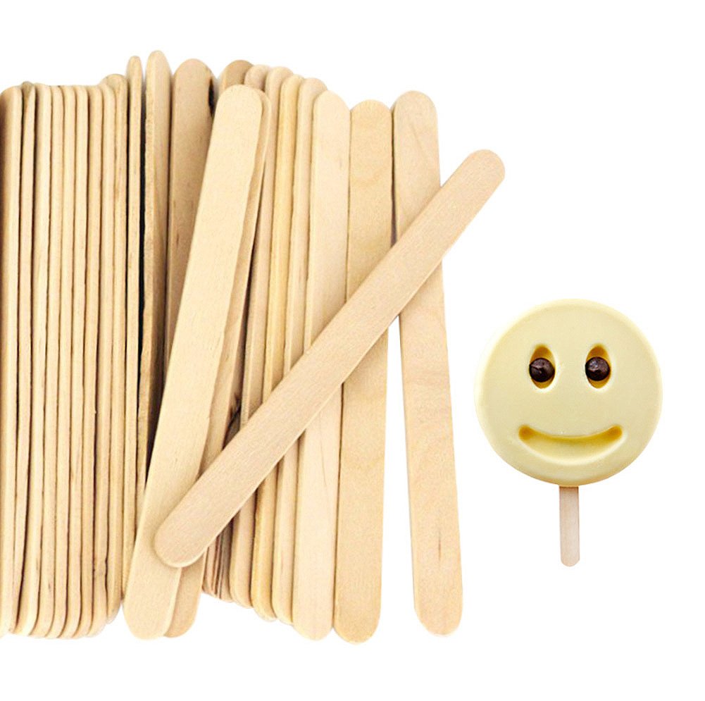 Acerich Craft & Ice Cream Sticks Wooden Popsicle Sticks 4-1/2" Length(Box of 200)