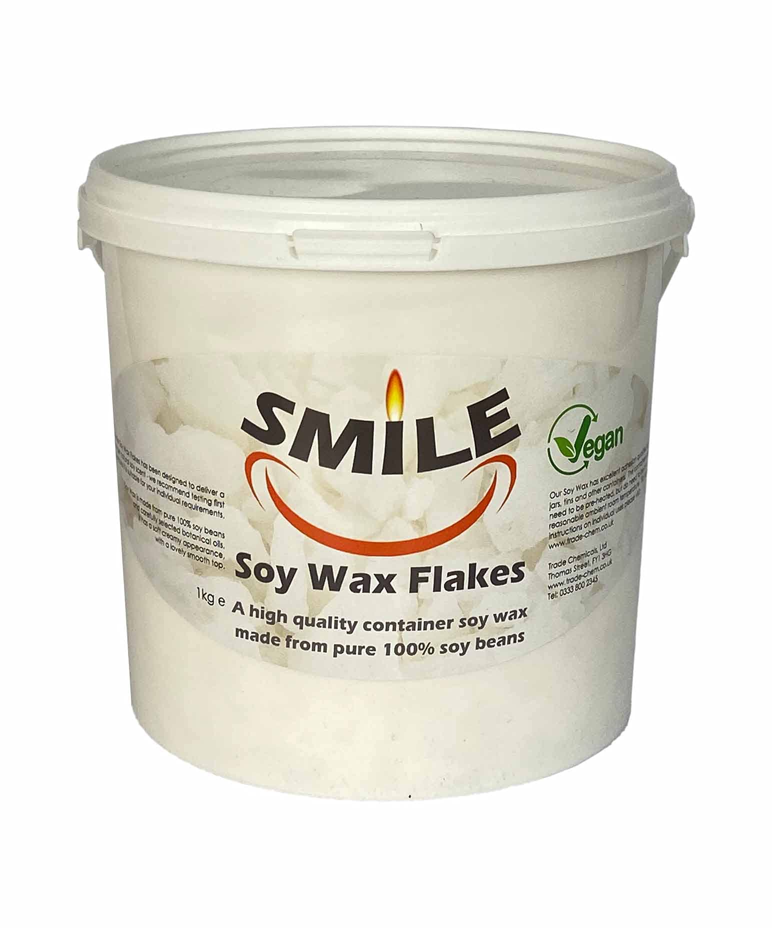 Soy (SOYA) Wax Flakes for Candle Making - Premium Eco - Smile Wax (1KG)