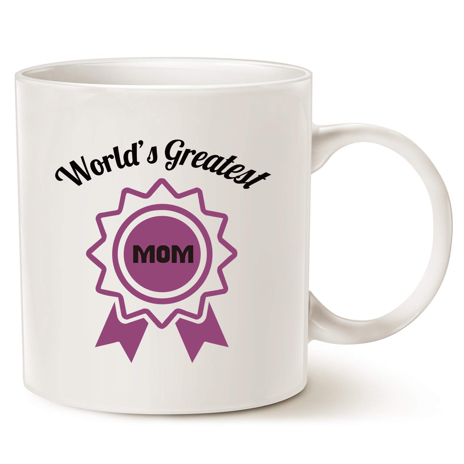 MAUAG Mothers Day Christmas Gifts Best Coffee Mug for Mom, World's Greatest Mom Unique Gifts for Mother Mom MamaCup White, 11 Oz