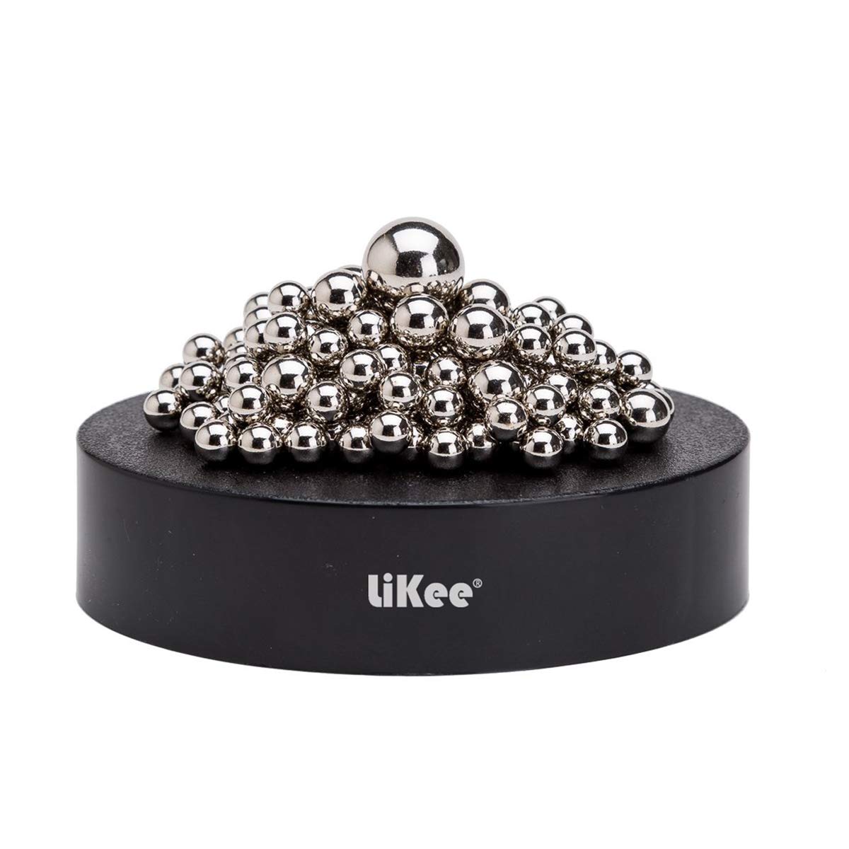 LiKee Magnetic Fidget Toys Desk Decor for Stress Relief (Black-Silver)