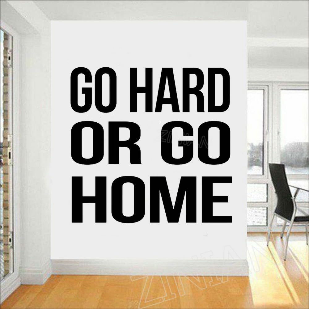 GADGETS WRAP Fitness GO HARD or GO HOME Wall Decal Vinyl for Home Office Room Decoration