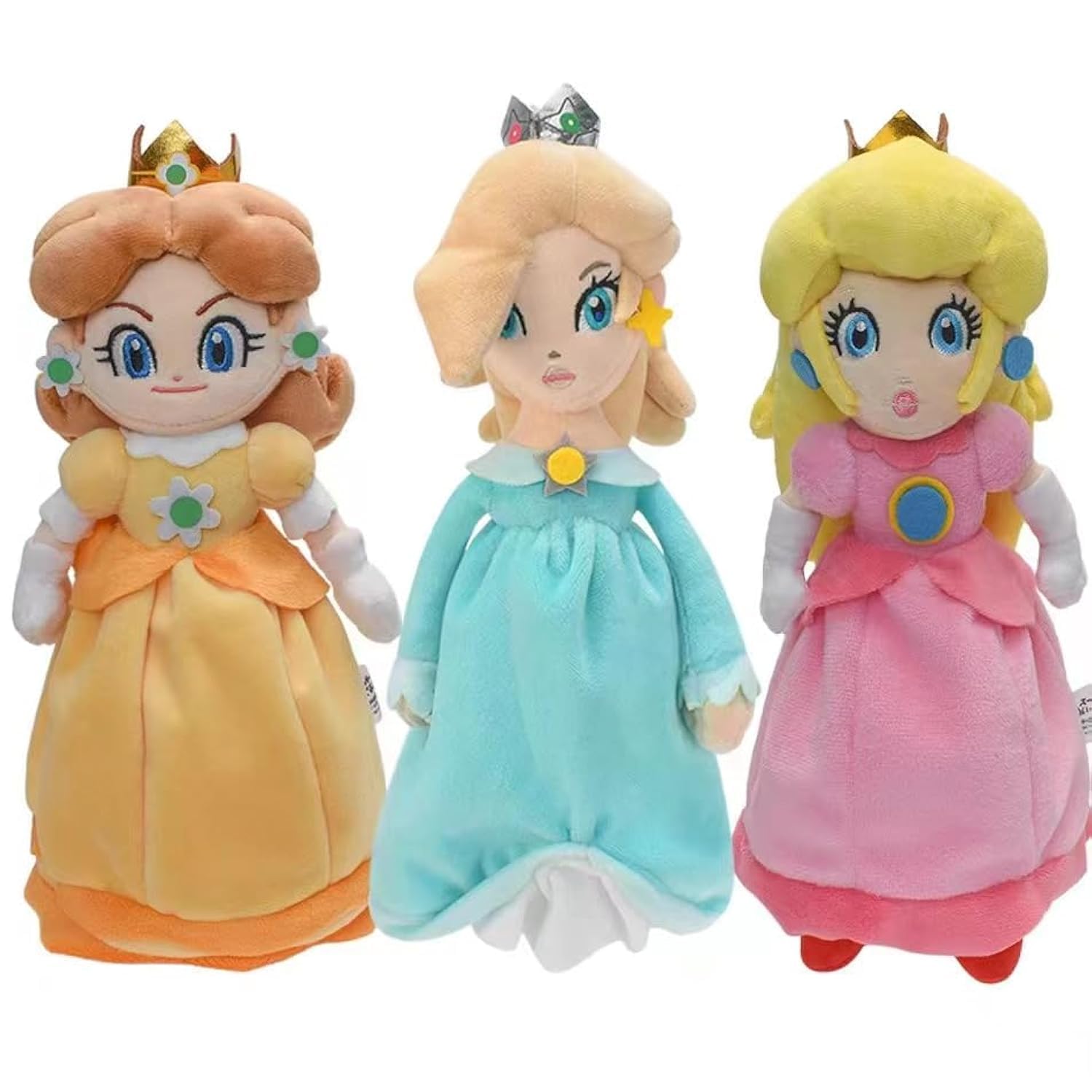 HUAWELL Sup Mari All Star Collection Princes Peach Plush Toy PrincessRosalina & Dasy Stuffed Plush 8" (Princes Peach & PrincessRosalina & Dasy)