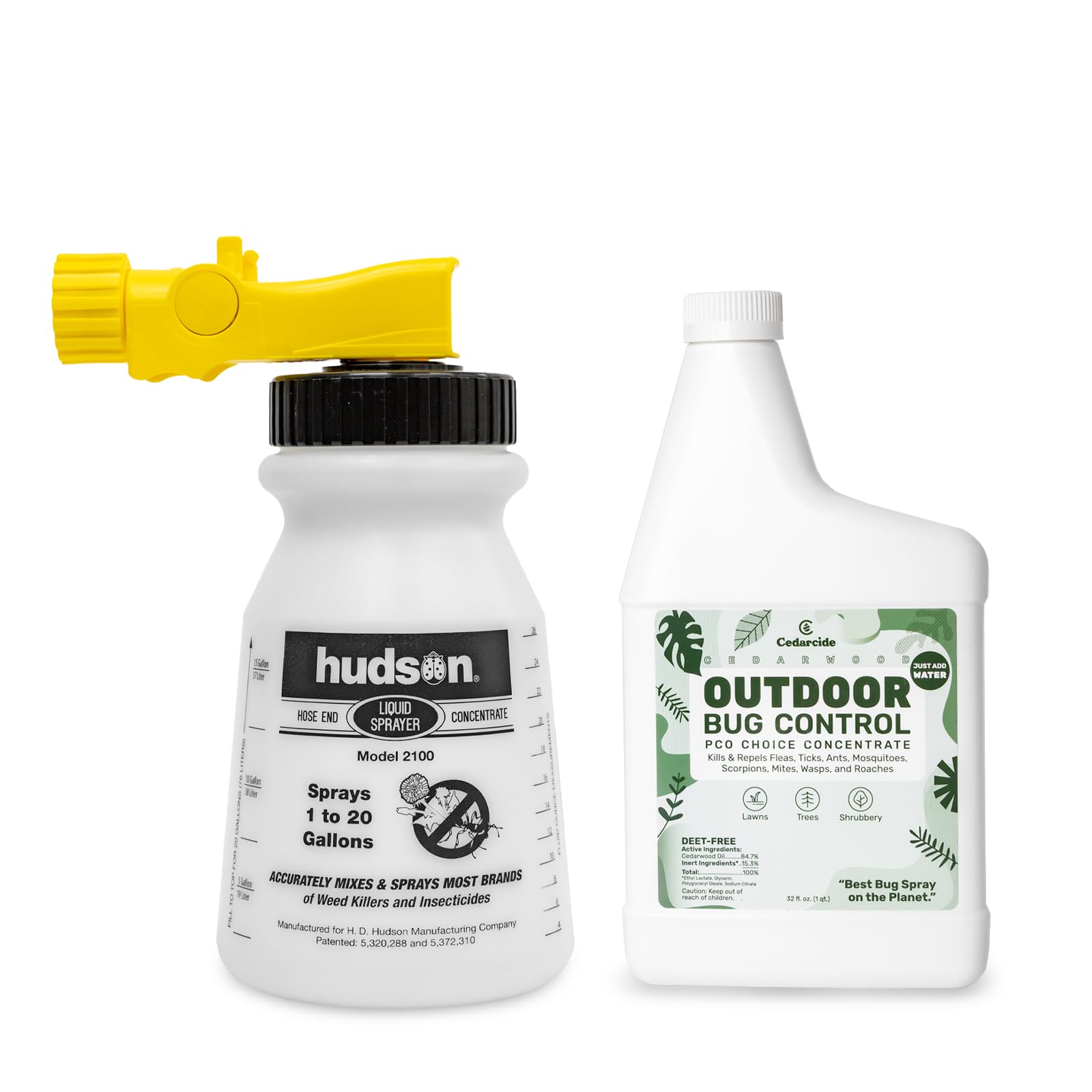 Cedarcide Outdoor Bug Control Concentrate | Kills & Repels Mosquitoes, Ticks, Fleas, Mites & More with Natural Essential Oils | Family & Pet-Safe | PCO Choice | Quart with Sprayer Included