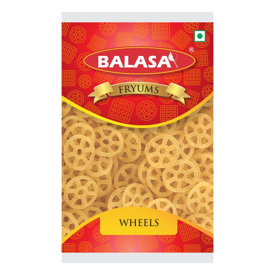 Balasa Wheel Shape Papad Fryums (400 Gms Packet)