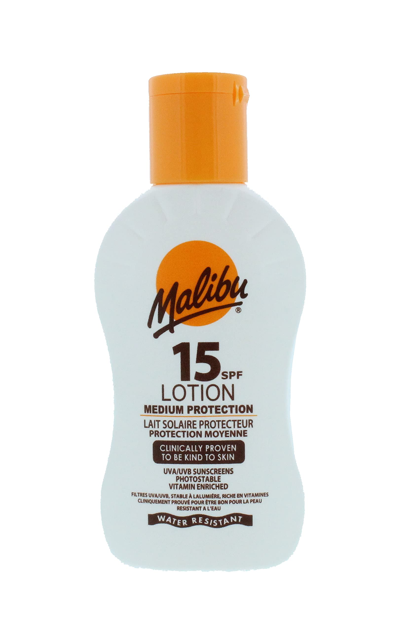 Malibu Sun SPF 15 Lotion, Medium Protection Sun Cream, Water Resistant, Vitamin Enriched, 100ml