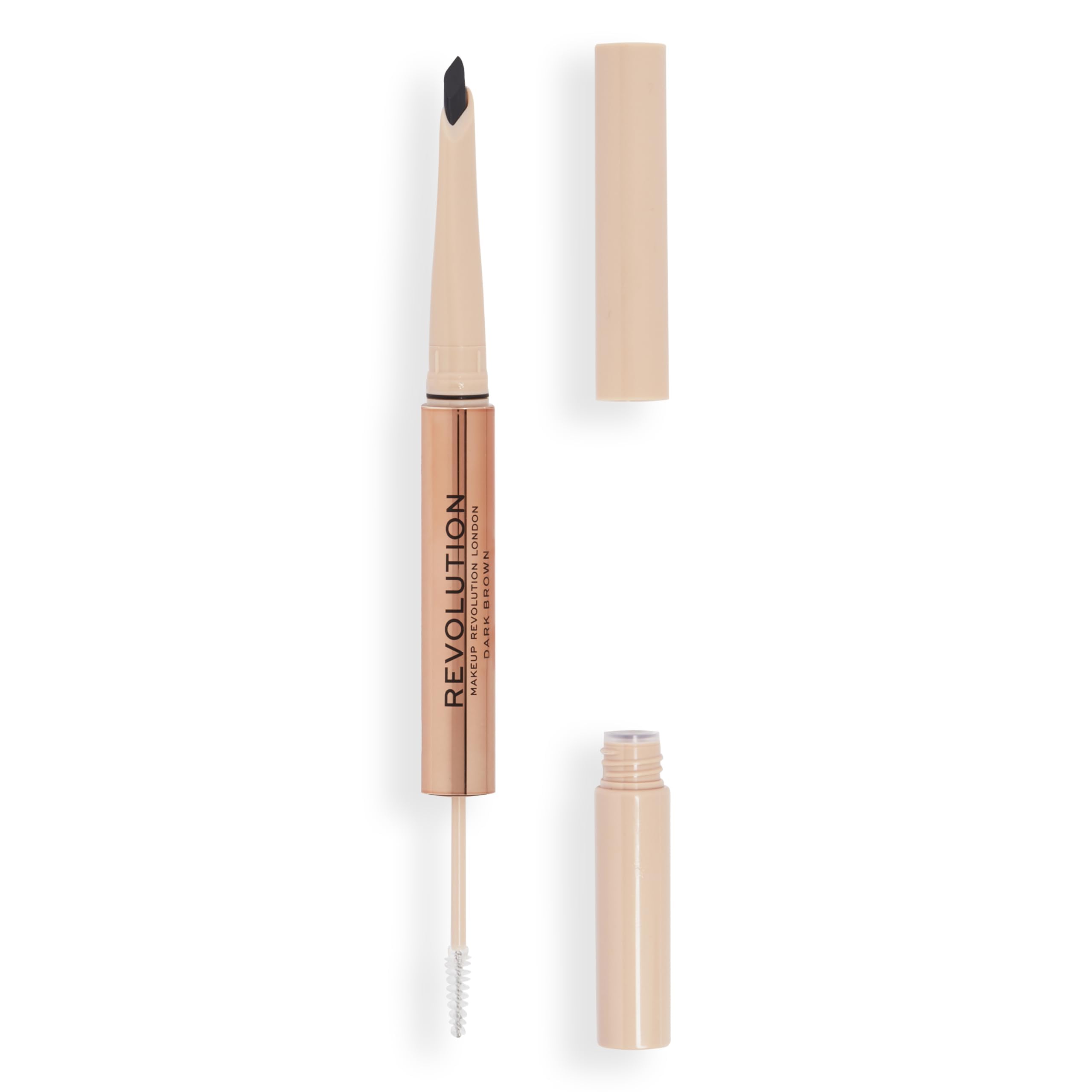 Revolution Beauty, Fluffy Brow Filter Duo, 2-in-1 Eyebrow Pencil & Gel, Enhances & Shapes Brows, Vegan & Cruelty Free, Dark Brown, 1 piece