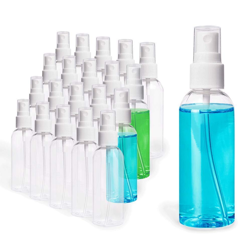 SNOOGG ART 50 ml Portable Reusable Empty Clear Fine Mist Spray Bottles, with Clear Caps for Makeup Cosmetic Atomizers Travel, Perfumes, Essential