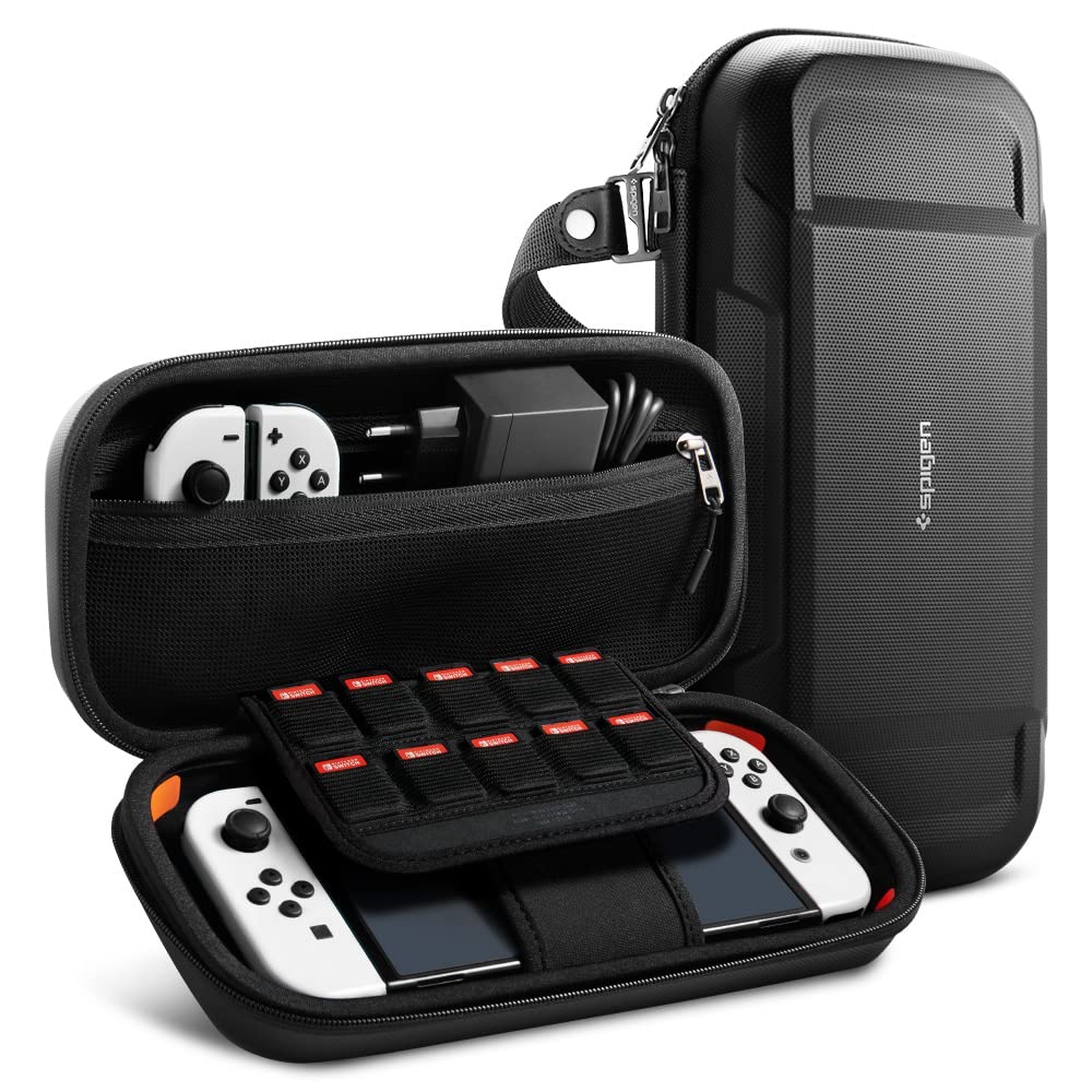 Spigen Rugged Armor Pro Fabric Case Compatible with Nintendo Switch | Nintendo Switch OLED (2021) - Matte Black [Video Game]