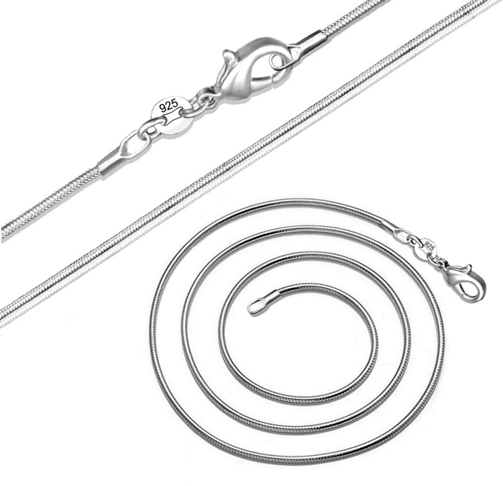 CutesmileFashion Jewelry 925 Sterling Silver Italian 1mm/2mm/3mm Snake Chain Crafted Necklace