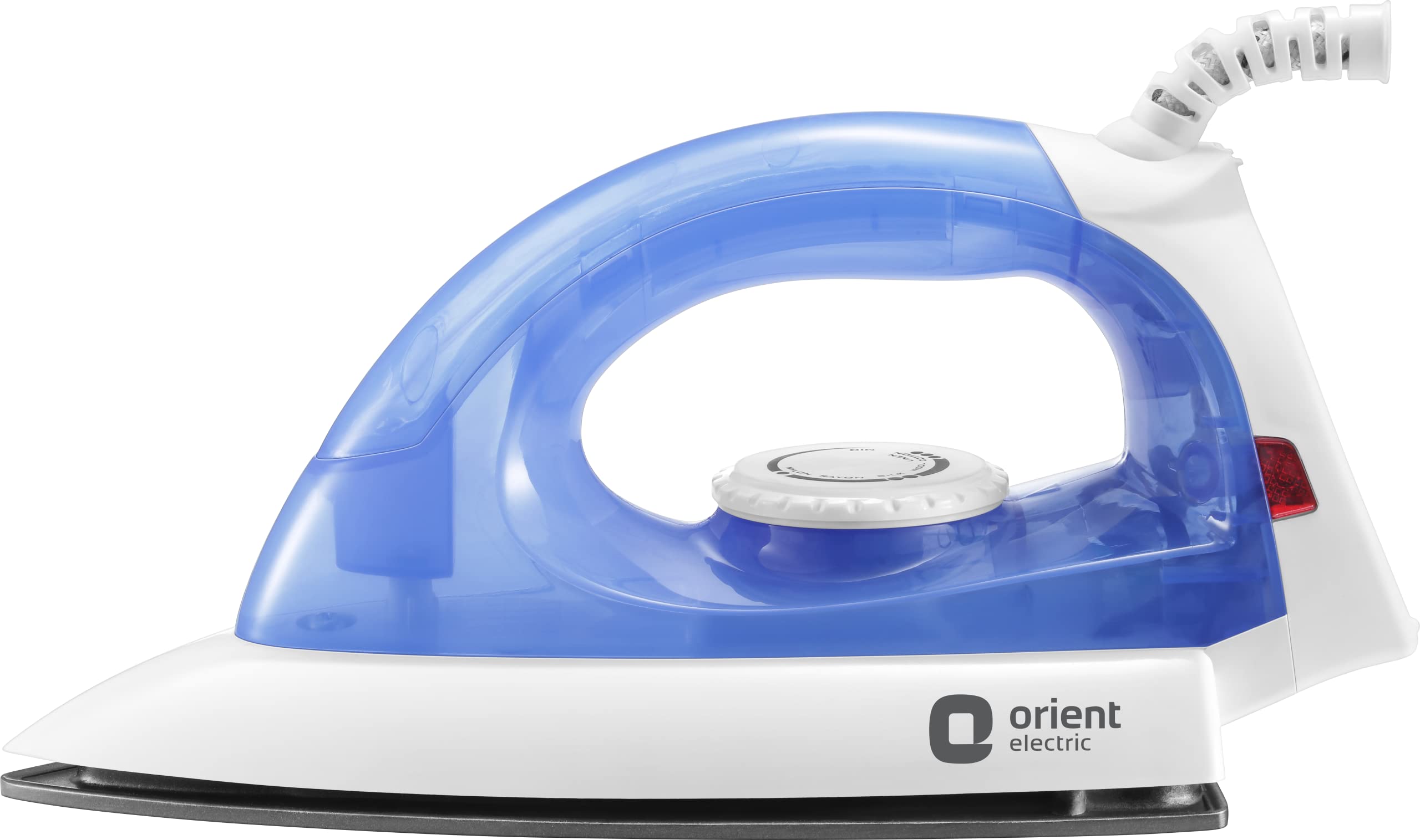 Orient Electric Panache Crystal 1100 Watt Dry Iron for clothes with Weilburger Coated Non Stick Soleplate | Silver Layered Thermostat for Better Heat Conductivity | 2 Years Replacement Warranty