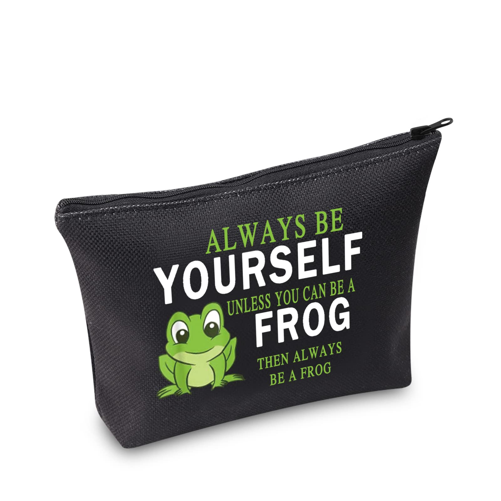 Frog Survival kit Makeup Bag Gift Frog Lover Gifts Always Be Yourself Unless You Can Be A Frog Then Always Be A Frog Cosmetic Bag Motivational Gift, U.be Frog Blk