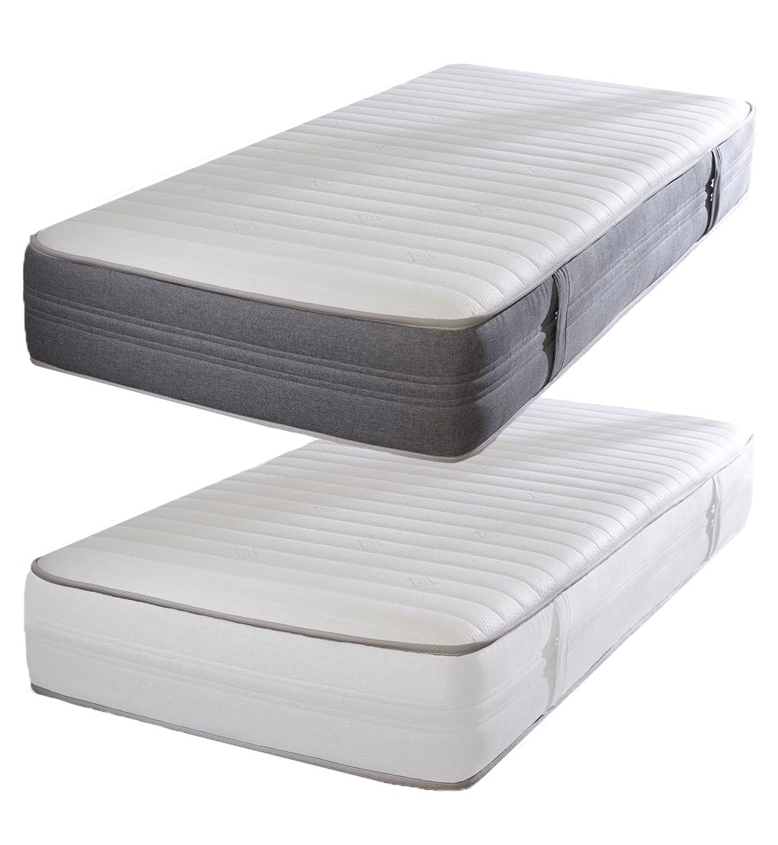 Starlight BedsEuropean Small Single Mattress. Sprung Memory Mattress with Cool Touch Sleeping Surface and Grey Border. (80cm x 200cm)