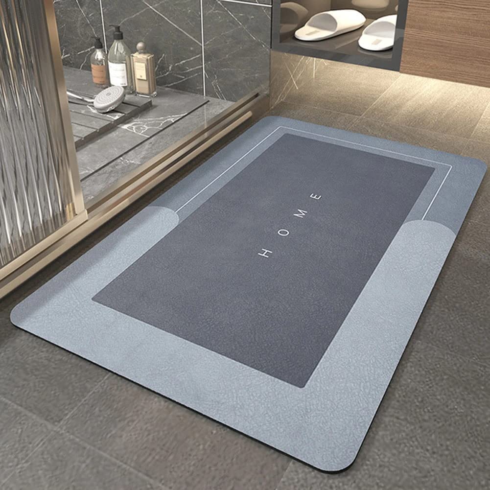 Amazon Brand - UmiSuper Absorbent Non Slip Floor Mats Washable & Quick Drying Bath Mats for Bathroom & Kitchen (Rectangular)