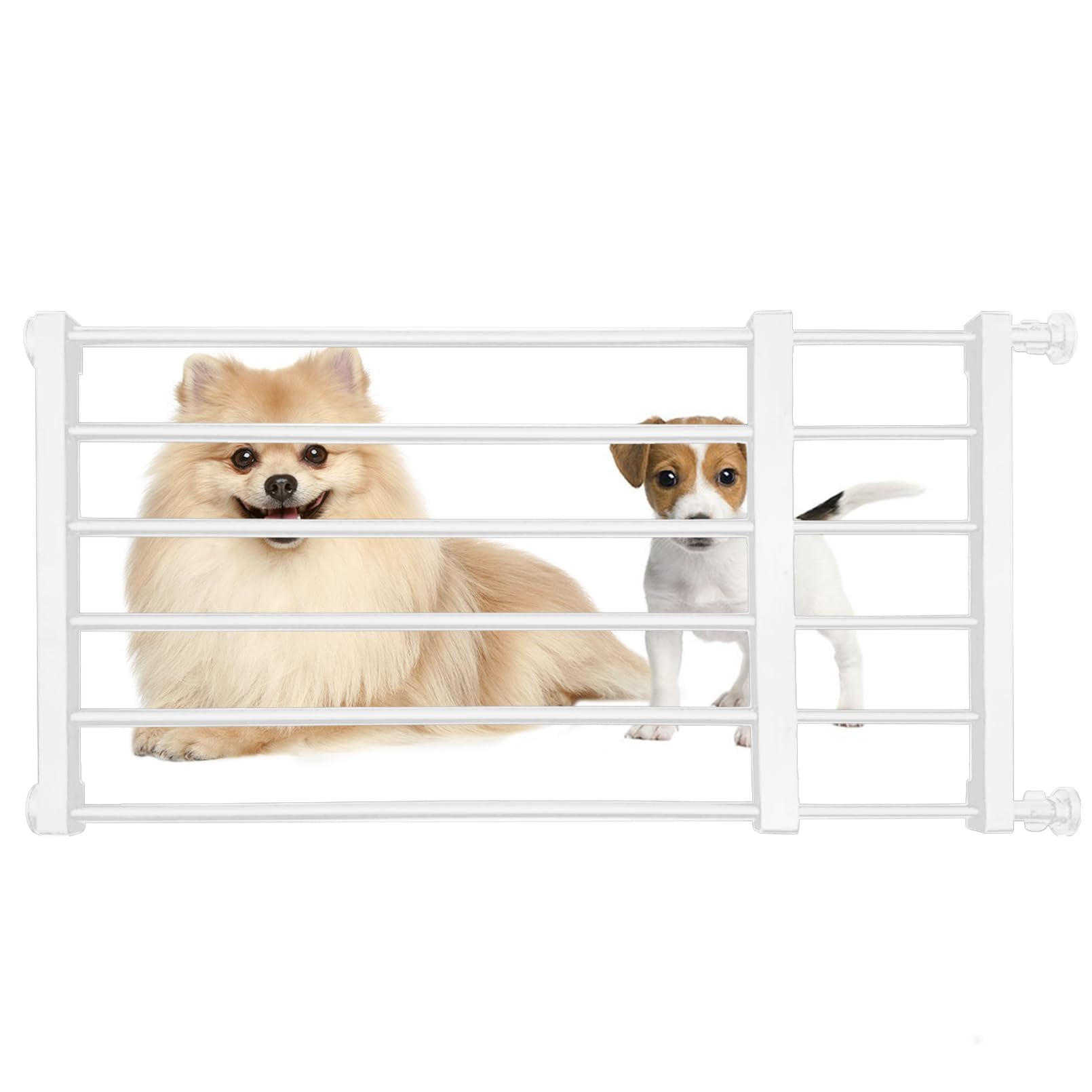 NALACAL Expandable Dog Gate, Short Dog Gate Step Over Pressure Mount Small Pet Gate Low Pet Gate-Adjustable Puddy Gates for Doorways Stair Gate (White, 14x22-39.37inches)