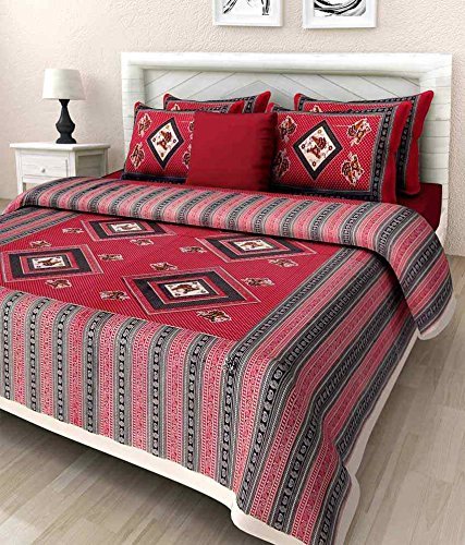 Monique Super Deal Bedsheet Double with Pillow Cover, Jaipuri Cotton King Size,Super Quality