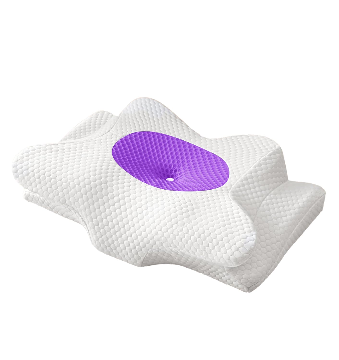 Dream Without Pain Cervical Neck Pillow for Sleeping, Ergonomic Side Sleeper Pillows for Adults, Cooling Orthopedic Pillow for Neck Relief Support, Memory Foam Pillows Back Purple Queen