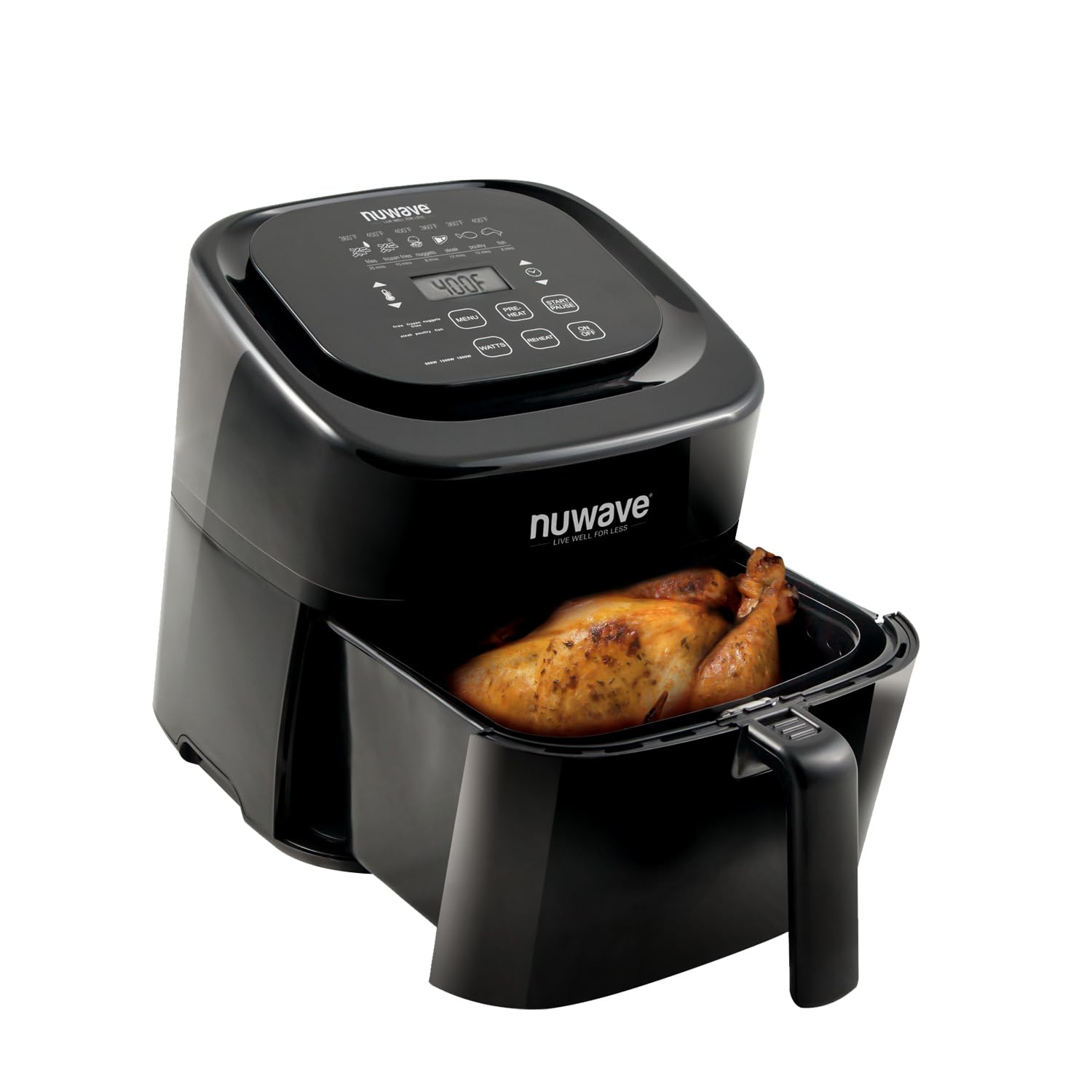 NUWAVE Brio 7-in-1 Air Fryer Oven, 7.25-Quart with One-Touch Digital Controls, Non-Stick Air Circulation Riser & Reversible Rack Included