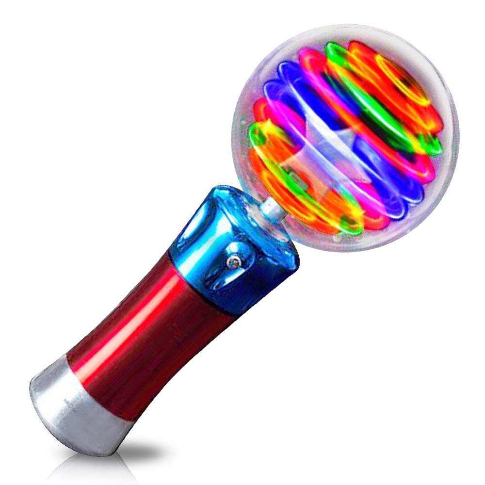 ArtCreativity Light Up Magic Ball Toy Wand for Kids - Flashing LED Wand for Boys and Girls - Spinning Lights and Colors - Fun Gift, Entertainment for Parties and Autism Sensory Rooms, Classroom Prizes