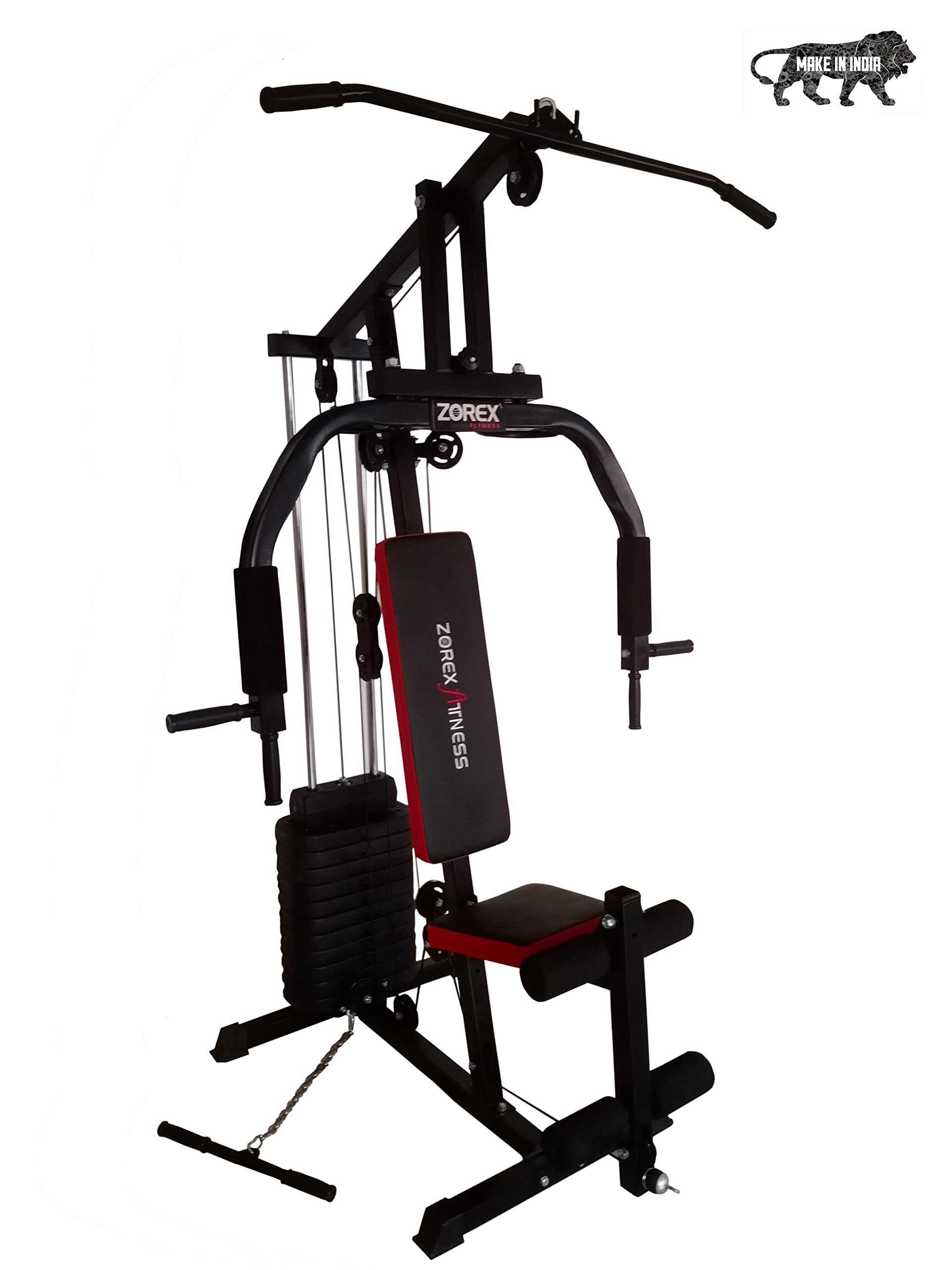 Zorex Fitness HGZ-1002 Multi Home Gym Multiple Muscle Workout Exercise Machine Chest Biceps Shoulder Back Triceps Legs for Men at Home, 60Kg Weight Stack, Made in India (with Installation Assistance)