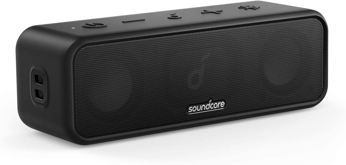 soundcore3 by Anker Soundcore, Bluetooth Speaker with Stereo Sound, Pure Titanium Diaphragm Drivers, PartyCast Technology, BassUp, 24H Playtime, IPX7 Waterproof, App, Custom EQ, Home, Outdoor, Beach