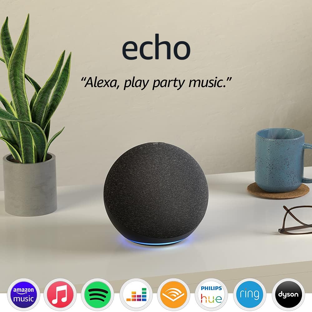 Echo (Newest gen) | With premium sound, smart home hub and Alexa | Charcoal