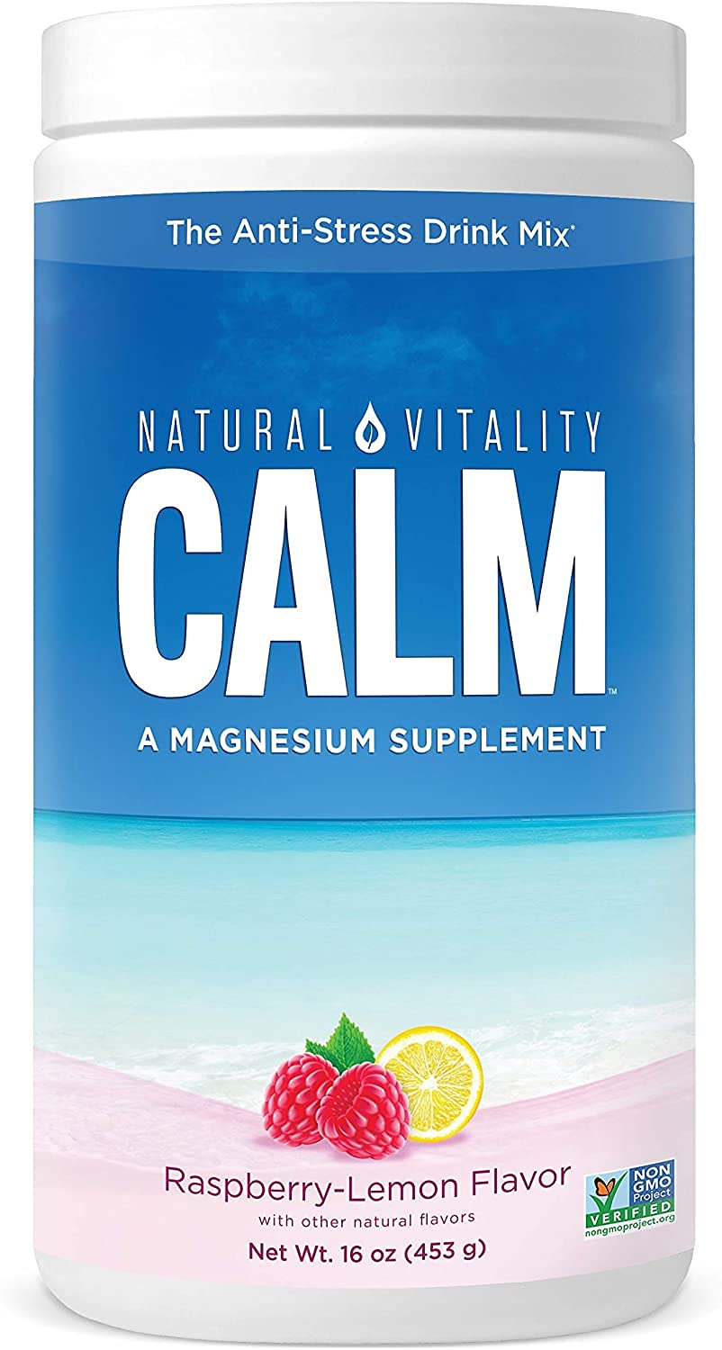 Natural Vitality Calm A Magnesium Supplement Anti-Stress Drink Mix, Raspberry Lemon