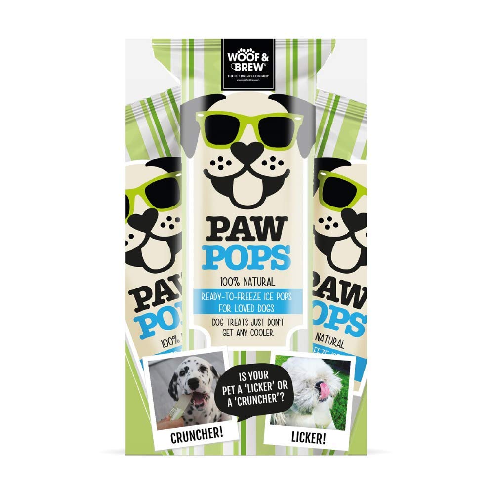 WOOF&BREWPaw Pops Freeze Pops - Cat & Dog Treat (6 x 50ml) – Unique treat or gift for Dogs and Cats all year round