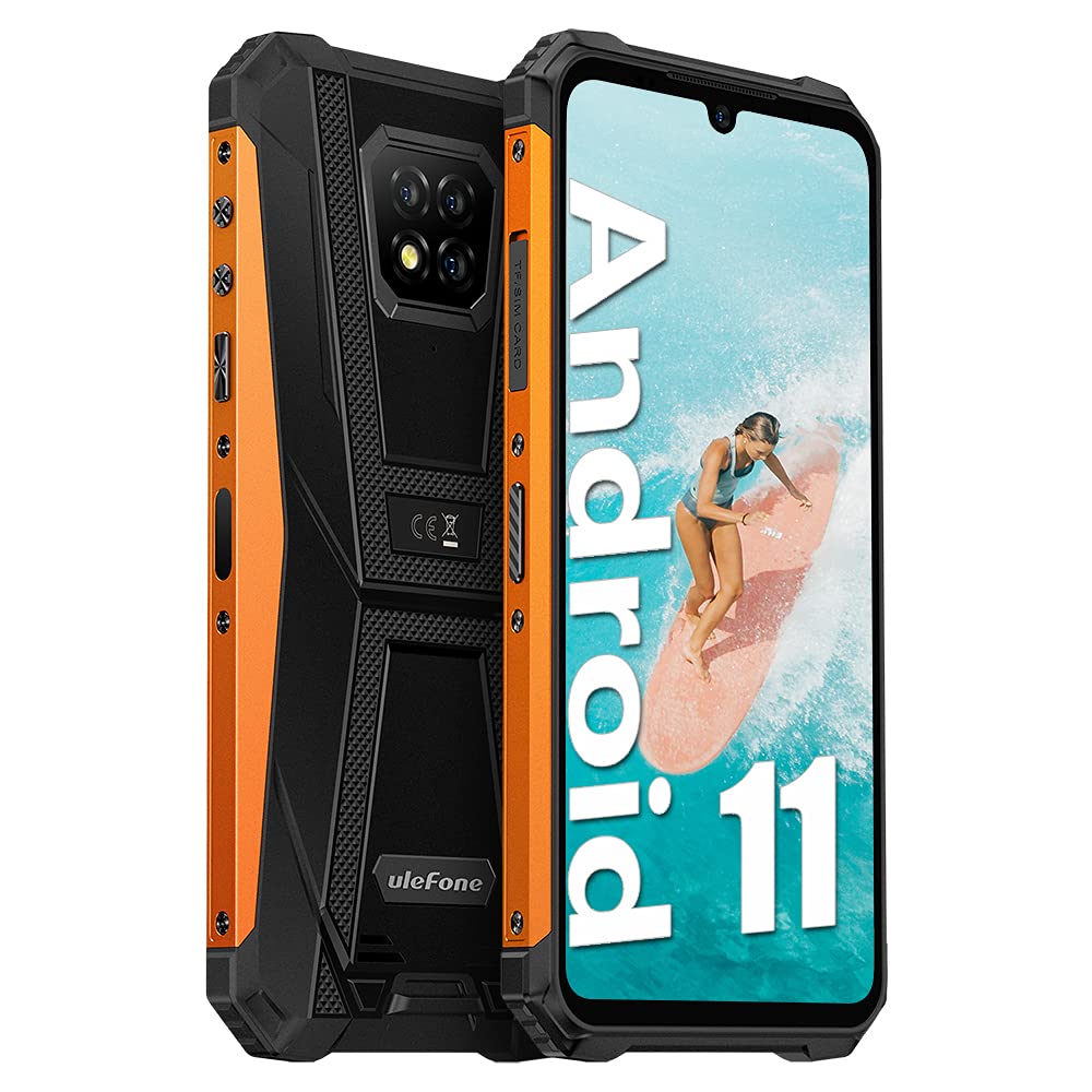 UlefoneRugged Phone Unlocked Armor 8 Pro (6GB+128GB) Android 11 Helio P60 Octa-core Waterproof Smartphone, 13MP Triple Rear Camera, 6.1'' HD+Display 5080mAh Battery Dual SIM 4G Mobile Phone Unlocked