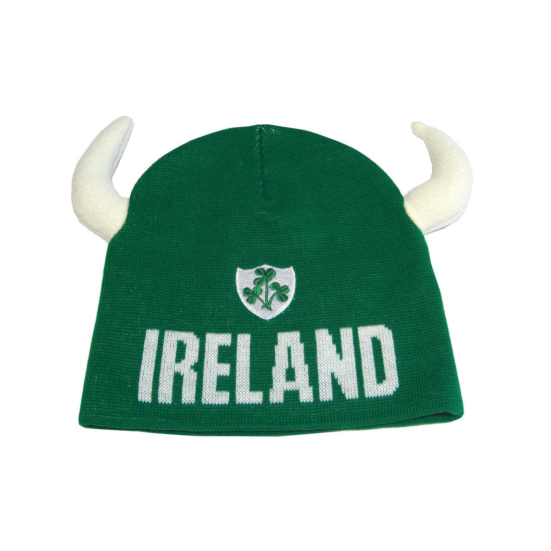 Carrolls Irish GiftsTraditional Craft Ltd. Green Ireland Knit Hat with Horns