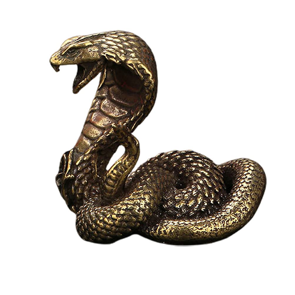 Toddmomy Brass Snake Statue Brass Snake Figurine Sculpture Chinese Snake Statues Fake Snake Decorations Desktop Snake Statue Home Office Decorations