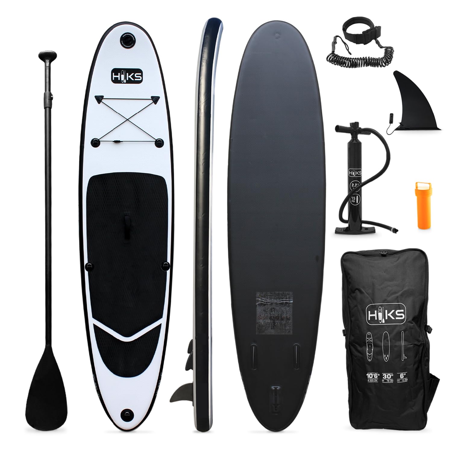 HIKS SUP Inflatable Stand Up Paddle Board Set Inc Paddle, Pump, Backpack & Leash Suitable all Abilities Ideal Beginners Paddle-board Kit…