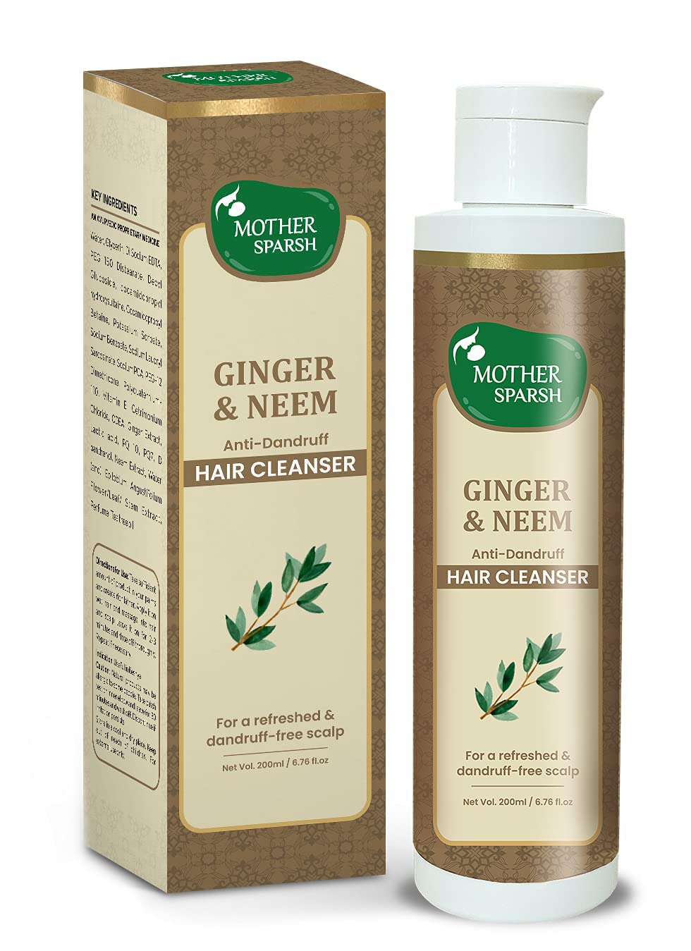 Mother Sparsh Ginger & Neem Anti-Dandruff Hair Cleanser-200ml