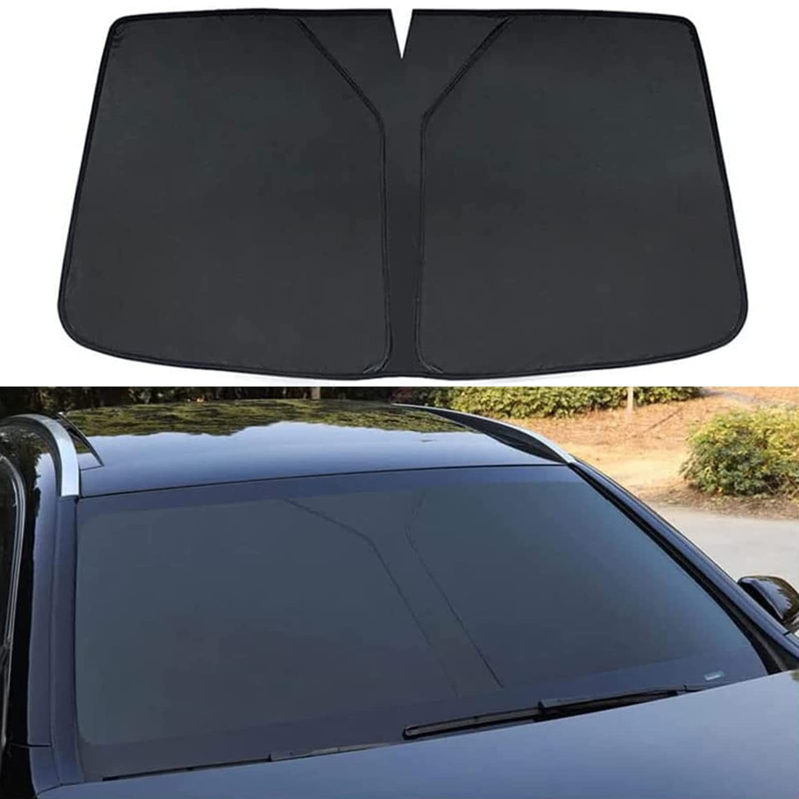 Car Windscreen Sun Shade for Mitsubishi ASX 2016 2017 2018, Front Windshield Sun Visor, Front Window Protector Cover, Rays Sun Heat Protection, Keep Your Vehicle Cool,Black