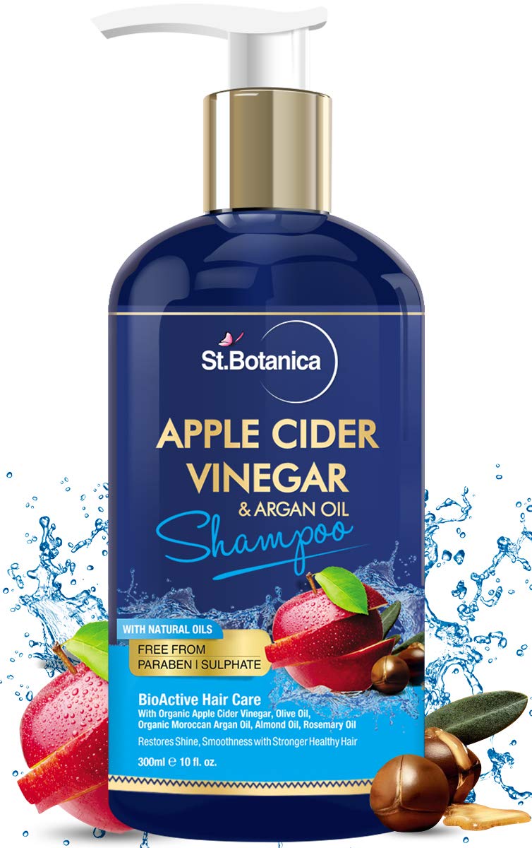 StBotanica Apple Cider Vinegar & Organic Argan Oil Hair Shampoo - 300ml - No Sulphate, No Parabens, No Silicon