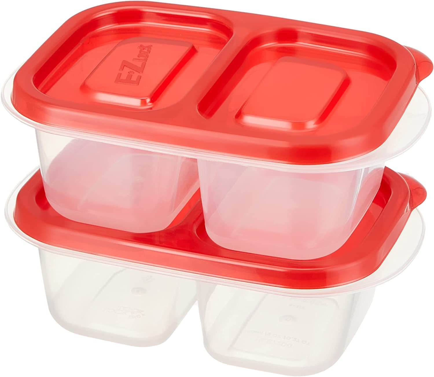 Lock & Lock EZ LOCK RECT. CONTAINER 260ML 2P SET RED HLE7204S