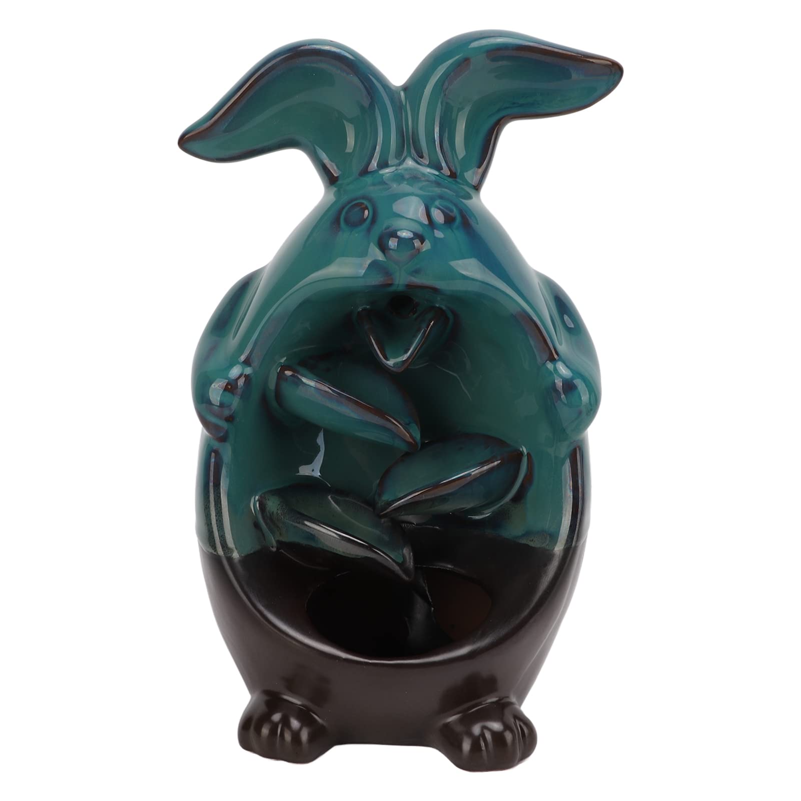 BHDK Backflow Incense Burner,Rabbit Shape Waterfall Ceramic Incense Burner,Backflow Smoke Incense Holder for Aromatherapy Meditation Home Decor Gift Decorations Statue Ornaments