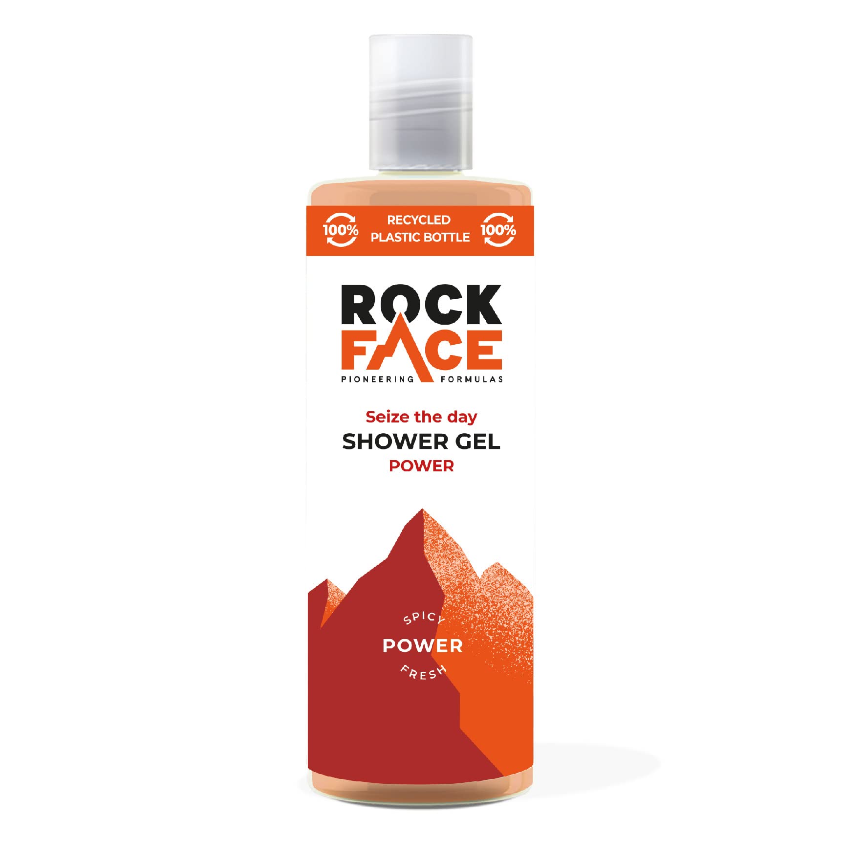 RockfaceRock Face Power Shower Gel 410ml | All in One Body Wash | Fresh Spicy Scent | Suitable for Hair and Body | Long-Lasting Scent