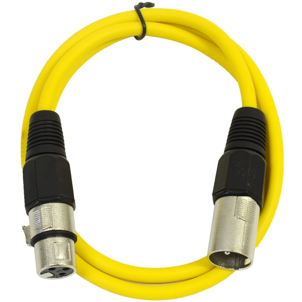 Seismic AudioSAXLX-3 - 3' Yellow XLR Male to XLR Female Patch Cable - Balanced - 3 Foot Patch Cord