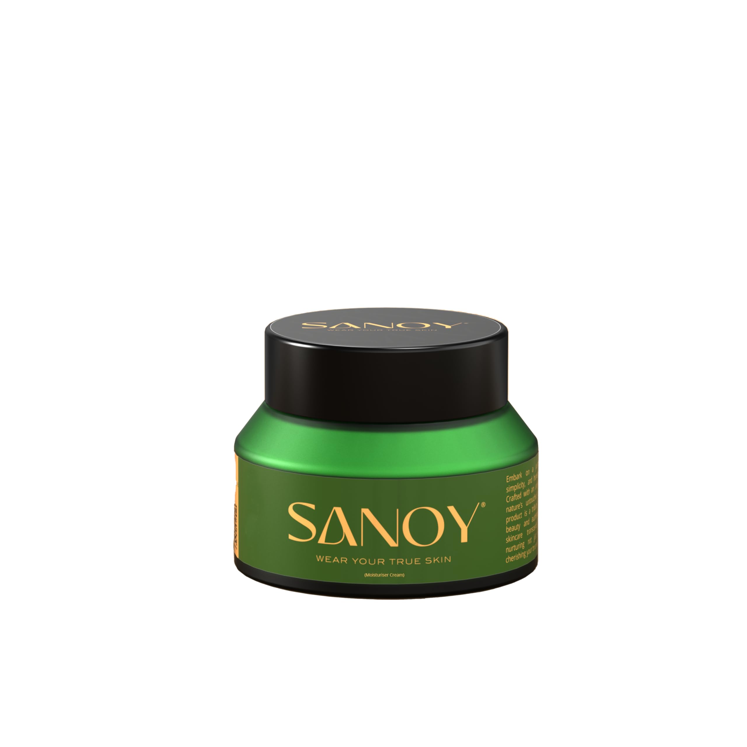 SANOY Moisturiser: A hydrating blend with Mango & Avocado Butters, Xylitylglucoside for lasting moisture, and Vitamin E to shield and nourish skin. Light, non-greasy 48-hour hydration.