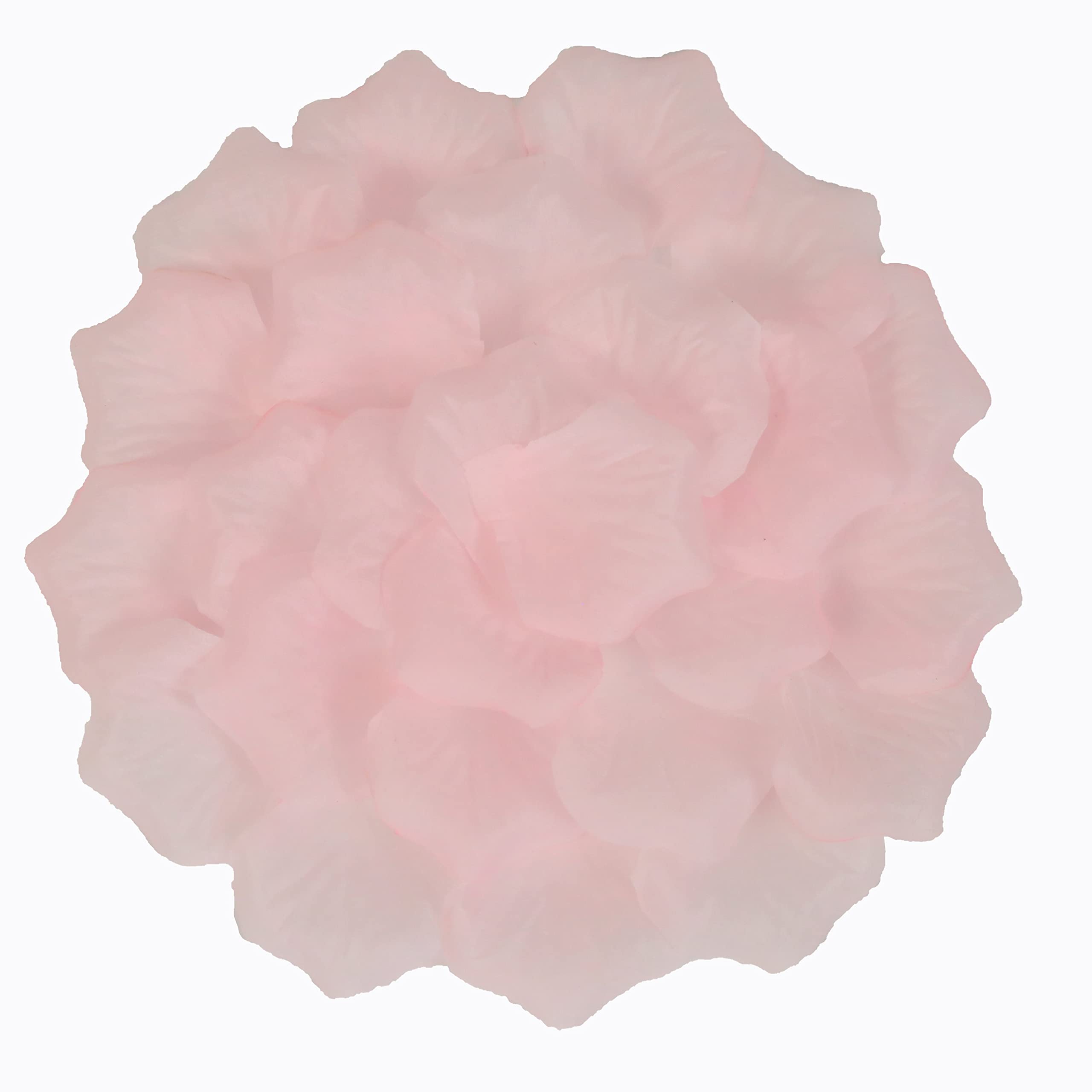 ATFL 0.9LB Blush Pink Flower Petals, 5000 Pcs Blush Pink Silk Rose Petals, 2.3''Fake Light Pink Rose Petals,Light Pink Flower Petals,Pale Pink Rose Petals for Romantic Night for Her Set