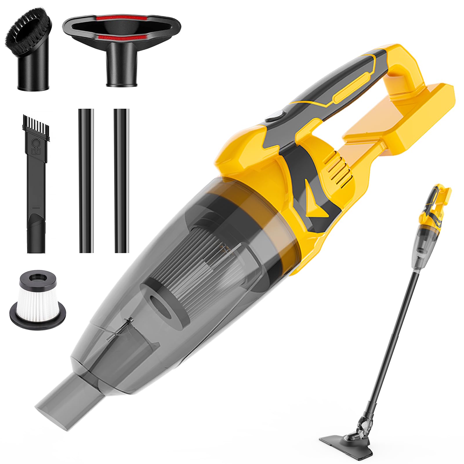 Nubrom 200W Cordless Handheld Vacuum for DEWALT 20V Max Battery(Battery Not Included), Portable Vacuum for Pet Hair Wood Floor Carpet Sofa Car Cleaning