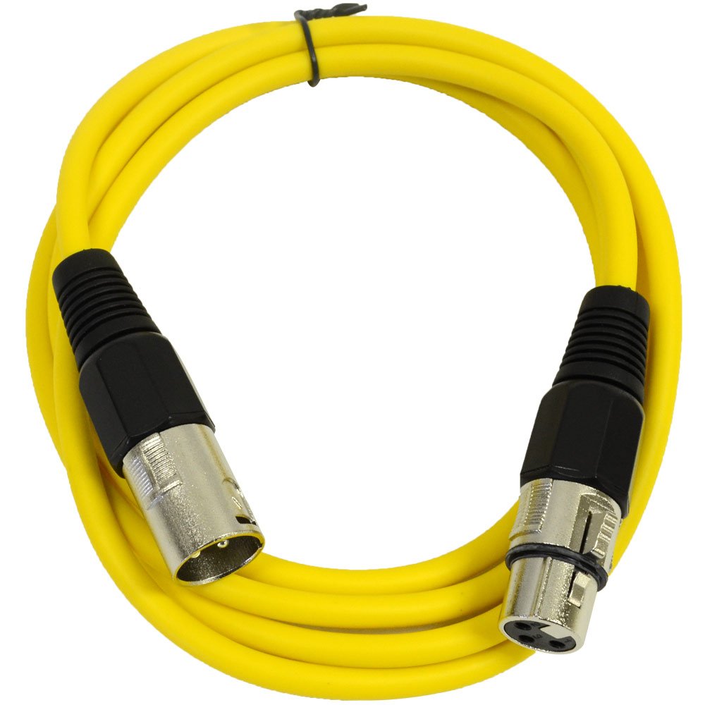 Seismic Audio - SAXLX-6-6' Yellow XLR Male to XLR Female Patch Cable - Balanced - 6 Foot Patch Cord