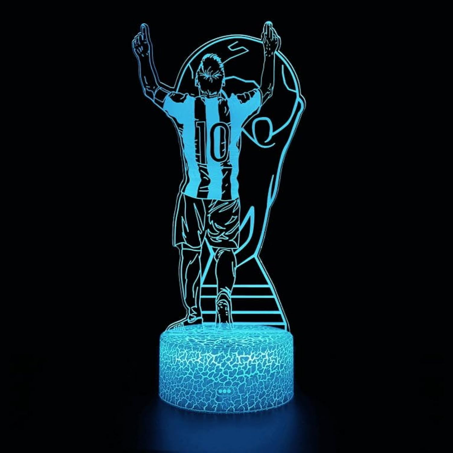 Football Soccer Player Figurine Lamp, 16 Colors Changing with Remote Control Soccer Room Decor Night Light, Sports Gifts for Messi Fan Boys Men Birthday althiqahkey