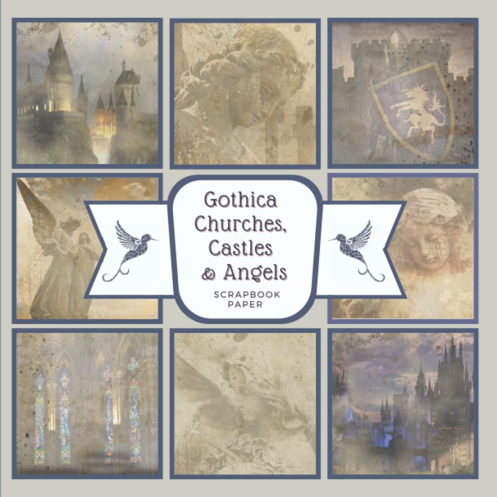 Gothica Churches, Castles & Angels Scrapbook Paper: These Monuments of Stone, Sepia Toned Prints Are For Papercraft, Scrapbooking and Decorative Crafting, Size 8.5 x 8.5 inches.